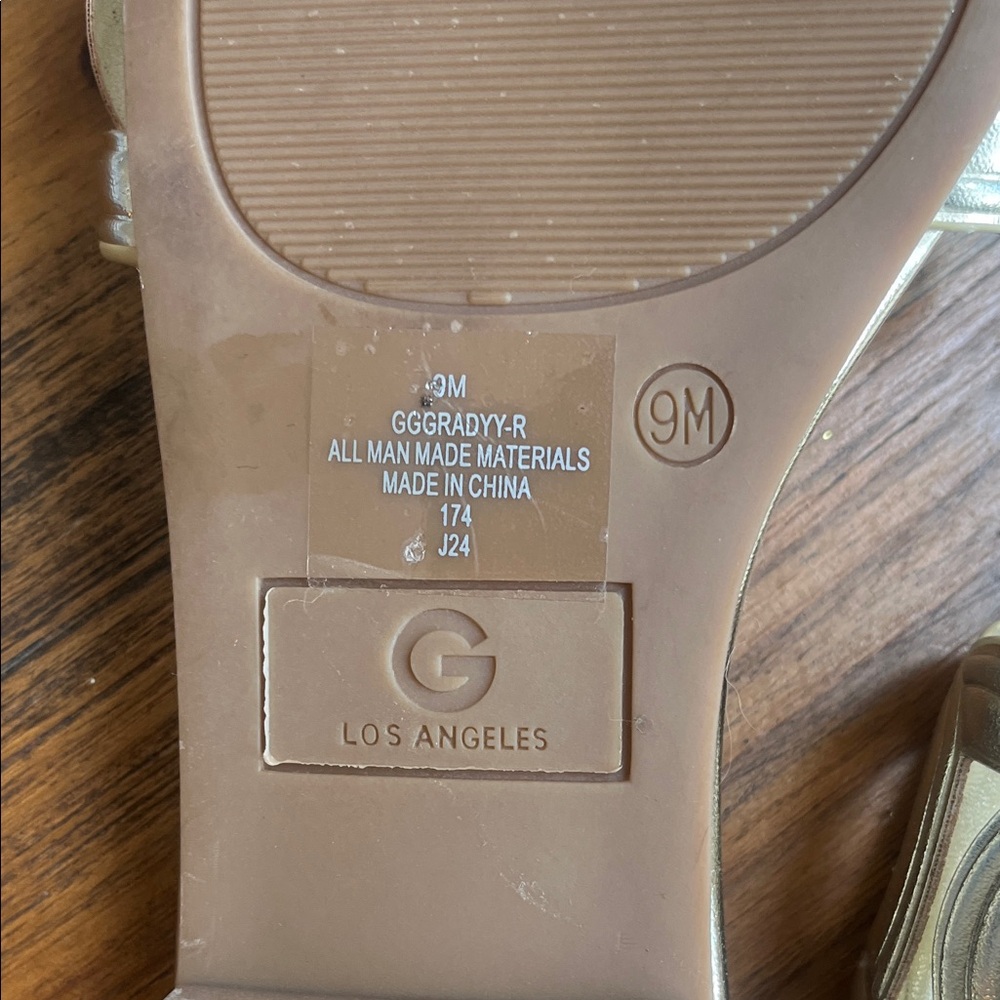 GBG Los Angeles Metallic Gold Sandals - Picture 4 of 4